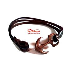 Bracelet Ancre Marine Cuir MARRON au meilleur prix au Maroc
