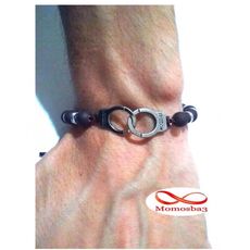 Agate Perles MARRON Mat Avec Pendentif Menotte Argent Charm Réglable au meilleur prix au Maroc