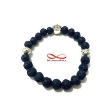 Agate Natural Matte Black Volcano Lava Pierre perlé élastiques - Unisex au meilleur prix au Maroc