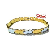 Bracelet En Acier Inoxydable Argenté + DORE Unisex Réglable au meilleur prix au Maroc