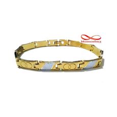Bracelet En Acier Inoxydable Argenté + DORE Unisex Réglable au meilleur prix au Maroc