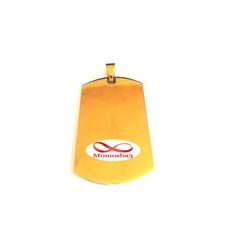 Chaine maille boule + Plaque militaire DORE - Acier inoxydable au meilleur prix au Maroc