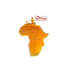 Chaine Maille Boule + Pendentif Afrique (Grand) - Acier Inoxydable + Plaqué Or au meilleur prix au Maroc