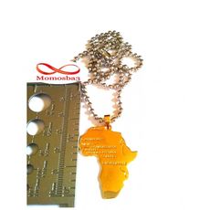 Chaine Maille Boule + Pendentif Afrique (Grand) - Acier Inoxydable + Plaqué Or au meilleur prix au Maroc