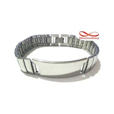 Bracelet Avec Plaque En Acier Inoxydable Argenté Pour Homme au meilleur prix au Maroc