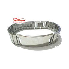 Bracelet En Acier Inoxydable Avec Plaque Argenté au meilleur prix au Maroc