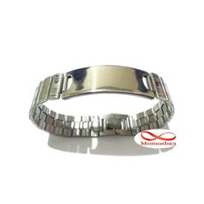 Bracelet En Acier Inoxydable Avec Plaque Argenté au meilleur prix au Maroc