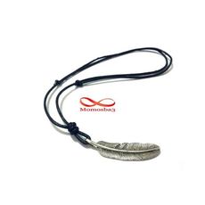 Collier Cuir Noir Réglable Avec Pendentif Plume - Unisex au meilleur prix au Maroc