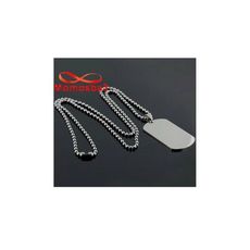 Chaine maille boule + Plaque militaire - Acier inoxydable au meilleur prix au Maroc