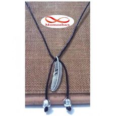 Collier MARRON Réglable Avec Pendentif Plume - Unisex au meilleur prix au Maroc