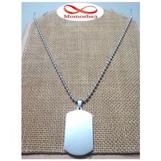 Chaine maille boule + Plaque militaire (Taille moyenne) - Acier inoxydable au meilleur prix au Maroc