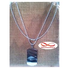 Chaine maille boule + Plaque militaire - Acier inoxydable au meilleur prix au Maroc