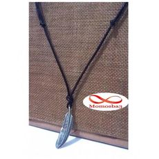 Collier Cuir MARRON Réglable Avec Pendentif Plume - Unisex au meilleur prix au Maroc