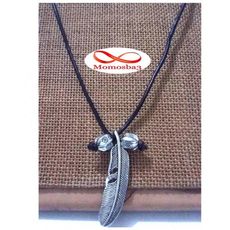 Collier MARRON Réglable Avec Pendentif Plume - Unisex au meilleur prix au Maroc