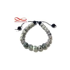 Agate pierre naturel noir et BLANC fermoir cordon réglable au meilleur prix au Maroc