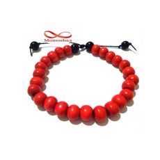 Agate Bois ROUGE Unisex Avec Fil Réglable au meilleur prix au Maroc