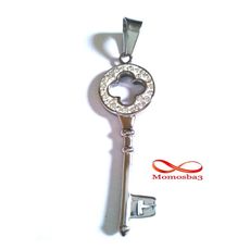 Pendentif Clé Avec Pierres En Acier Inoxydable Argenté au meilleur prix au Maroc