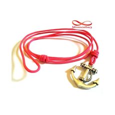 Bracelet Fil ROSE Avec Pendentif Ancre Marine Argenté Unisex (Réglable) au meilleur prix au Maroc