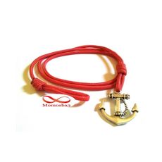 Bracelet Fil ROSE Avec Pendentif Ancre Marine Argenté Unisex (Réglable) au meilleur prix au Maroc