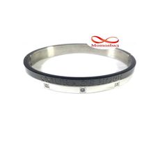 Bracelet Courage Hope En Acier Inoxydable Argenté + Noir avec 3 pierres au meilleur prix au Maroc