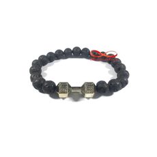 Agate Pierres Naturelle Lave Noir Avec Pendentif Fitness Argenté - élastique au meilleur prix au Maroc