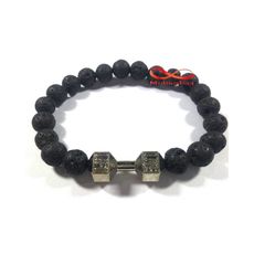 Agate Pierres Naturelle Lave Noir Avec Pendentif Fitness Argenté - élastique au meilleur prix au Maroc