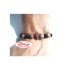 Agate Pierres Naturelle + Lave Noir Avec Pendentif LION - élastique au meilleur prix au Maroc