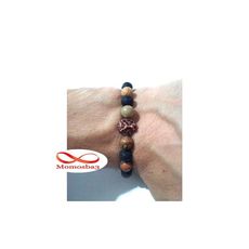 Agate Pierres Naturelle + Lave Noir Avec Pendentif LION - élastique au meilleur prix au Maroc