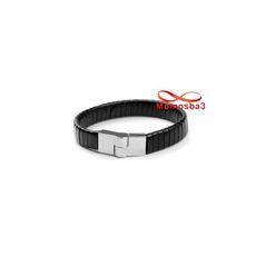 Bracelet Cuir Noir Avec Fermoir Magnétique Unisex au meilleur prix au Maroc