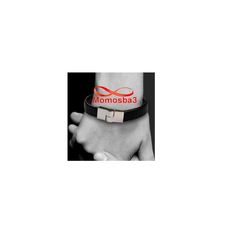 Bracelet Cuir Noir Avec Fermoir Magnétique Unisex au meilleur prix au Maroc