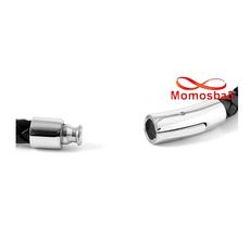 Bracelet Cuir Noir Torsadé Avec Fermoir En Acier Inoxydable Argenté au meilleur prix au Maroc