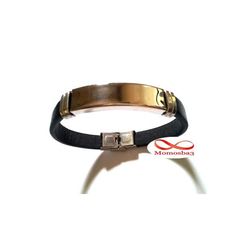 Bracelet Cuir Noir Et Acier Inoxydable (Réglable) au meilleur prix au Maroc