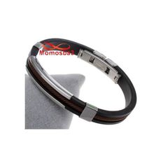 Bracelet En Silicone Noir + MARRON Et Acier Inoxydable (Réglable) au meilleur prix au Maroc