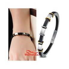 Bracelet En Acier Inoxydable Argenté + DORE Et Silicone (Réglable) au meilleur prix au Maroc