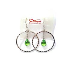 Boucles D’oreilles Pour Femme Argenté + Pierre Vert au meilleur prix au Maroc