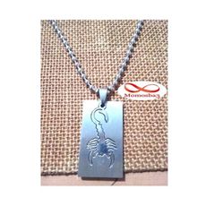 CHAINE AVEC PENDENTIF SCORPION (PLAQUE MILITAIRE) - ACIER INOXYDABLE au meilleur prix au Maroc
