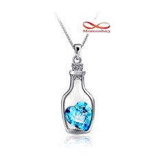 Chaîne Avec Pendentif Cœur BLEU Pour Femme au meilleur prix au Maroc