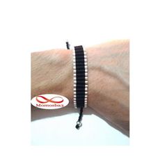 Bracelet Fil Noir Et Acier Inoxydable Argenté Unisex (Réglable) au meilleur prix au Maroc