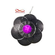 Boucles D’oreilles - Noir et Violet au meilleur prix au Maroc