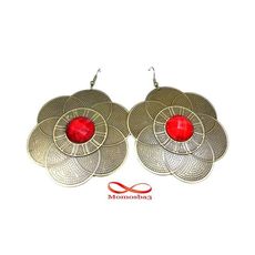 Boucles D’oreilles - BRONZE et ROUGE au meilleur prix au Maroc