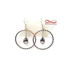 Boucles D’oreilles Pour Femme Argenté + Pierre au meilleur prix au Maroc