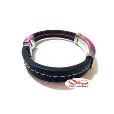 Bracelet En Acier Inoxydable + Cuir Noir (Réglable) au meilleur prix au Maroc