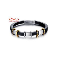 Bracelet En Acier Inoxydable Argenté + DORE Et Silicone (Réglable) au meilleur prix au Maroc