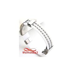 Bracelet En Acier Inoxydable Argenté Et Silicone BLANC (Réglable) au meilleur prix au Maroc