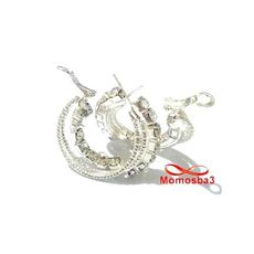 Boucles D’oreilles - Argenté Pierres BLANC au meilleur prix au Maroc