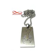 CHAINE AVEC PENDENTIF SCORPION (PLAQUE MILITAIRE) - ACIER INOXYDABLE au meilleur prix au Maroc