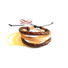 Bracelet Cuir Tressé MARRON Unisex au meilleur prix au Maroc