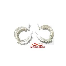 Boucles D’oreilles - Argenté Pierres BLANC au meilleur prix au Maroc