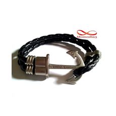 Bracelet Ancre Chaîne de Main en Cuir Noir Unisex au meilleur prix au Maroc