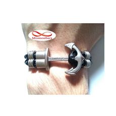 Bracelet Ancre Chaîne de Main en Cuir Noir Unisex au meilleur prix au Maroc